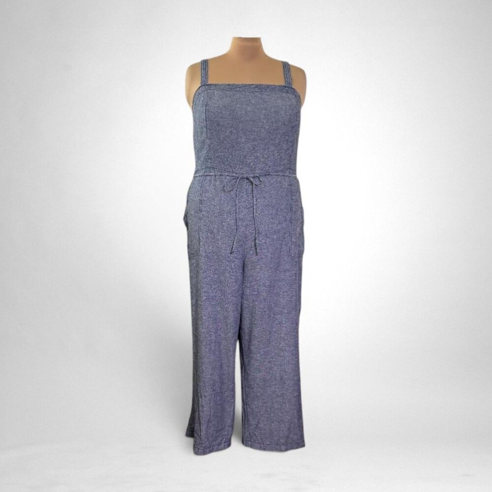 OLD NAVY Sleeveless Linen-Blend Tie-Belt Wide-Leg Jumpsuit, NWOT! Size 2X